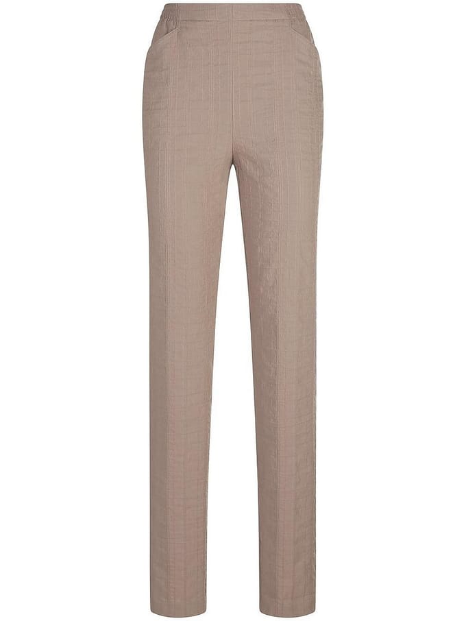 Broek taps toelopende pasvorm Van Peter Hahn beige