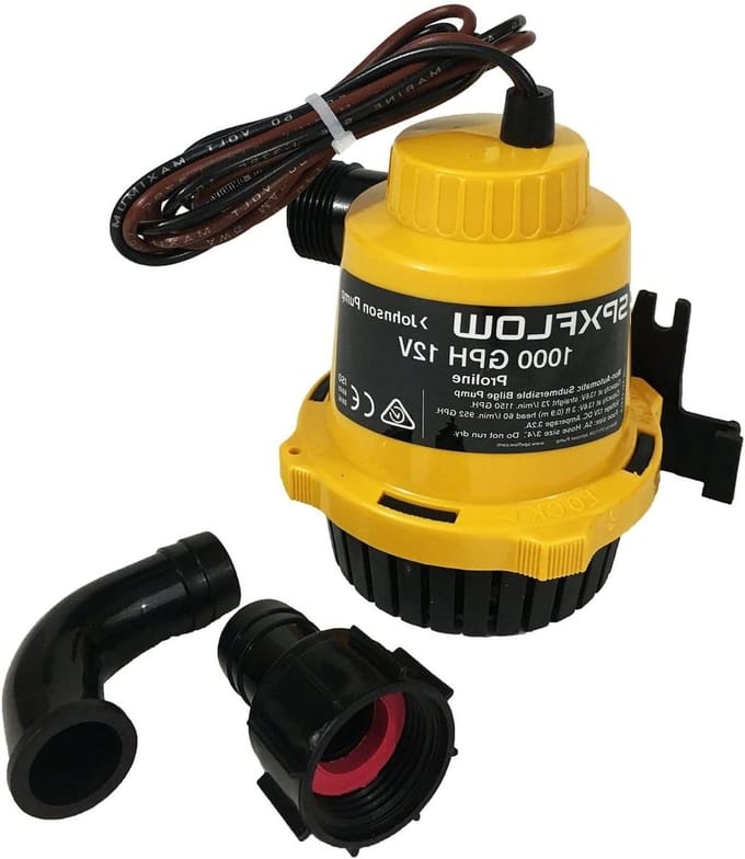 Lenspomp - Waterpomp - Boot droog houden - Hoge capaciteit - 1000 GPH - Zwart