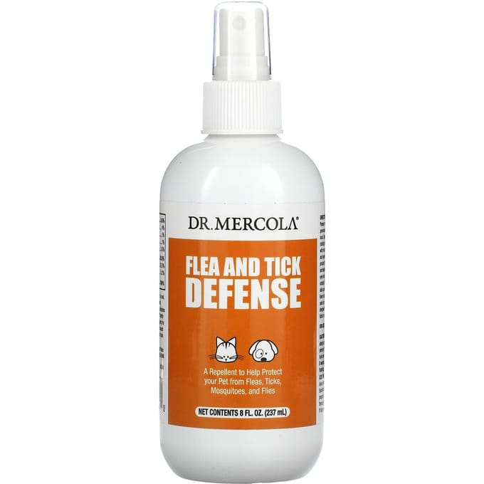 Dr. Mercola, Vlooien- en Tekenpreventie, voor Honden en Katten, 8 oz (237 ml) white