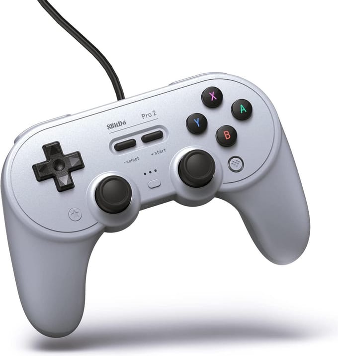 8BitDo Pro2 Wired Gamepad for Switch and Windows - Grey - Wired Controller - Nintendo Switch