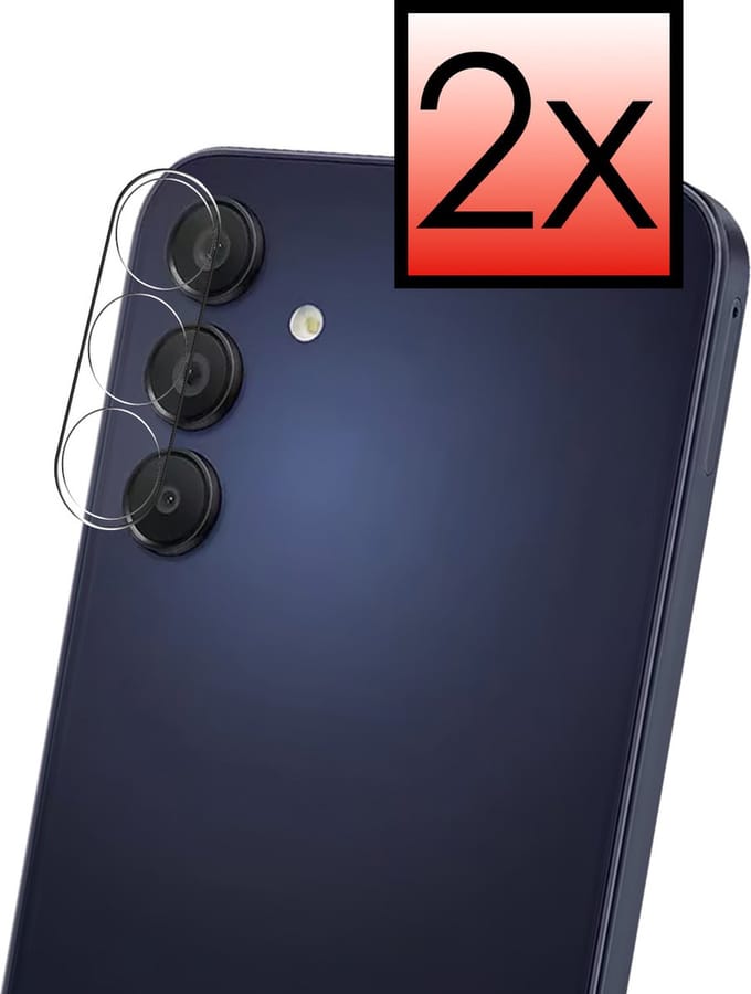 Camera Lens Protector - 2 Stuks - Geschikt voor Samsung Galaxy A15 - Camera Screenprotector - Beschermglas - Gehard Glas - Tempered Glass - Screen Protector