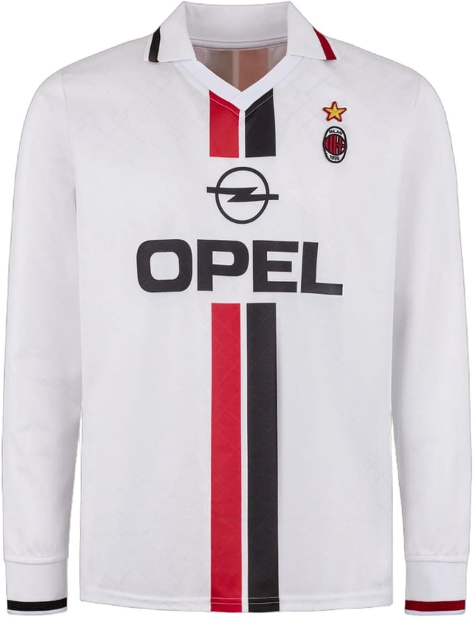 AC Milan Retro Shirt Uit 1995-1996 (Lange Mouwen)