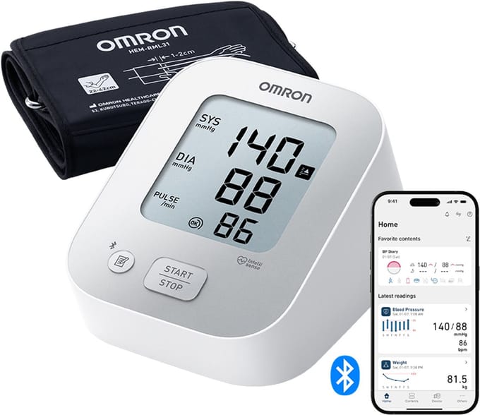 OMRON X2+ Connect-Klinisch gevalideerde bloeddrukmeter bovenarm-met Bluetooth voor OMRON connect App-Universeel manchet 22-42cm