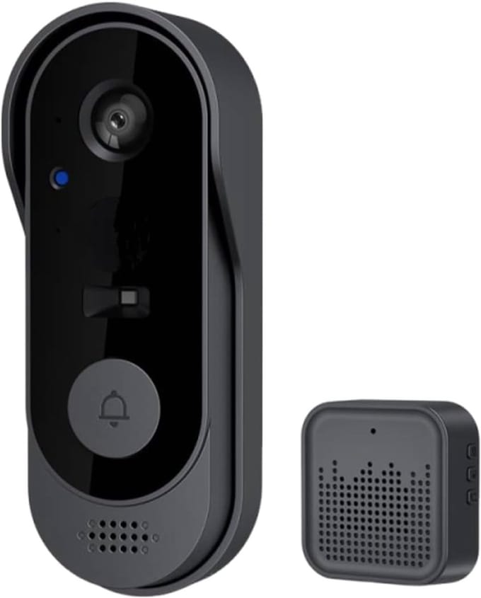 Deurbelcamera - WLAN Camera - Veiligheid Thuis - Bewegingsdetectie - 16.4 x 9.2 x 5.9 cm - Zwart