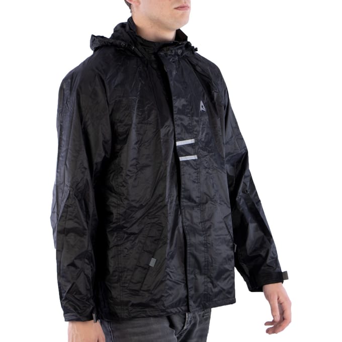 Ralka Waterdicht Regenjack met Reflectie - Volwassenen - Zwart - Maat S