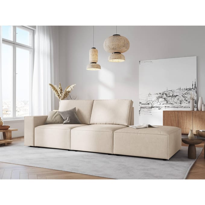 Modulair 3-zitselement Carlo rechts ribstof | Milo Casa