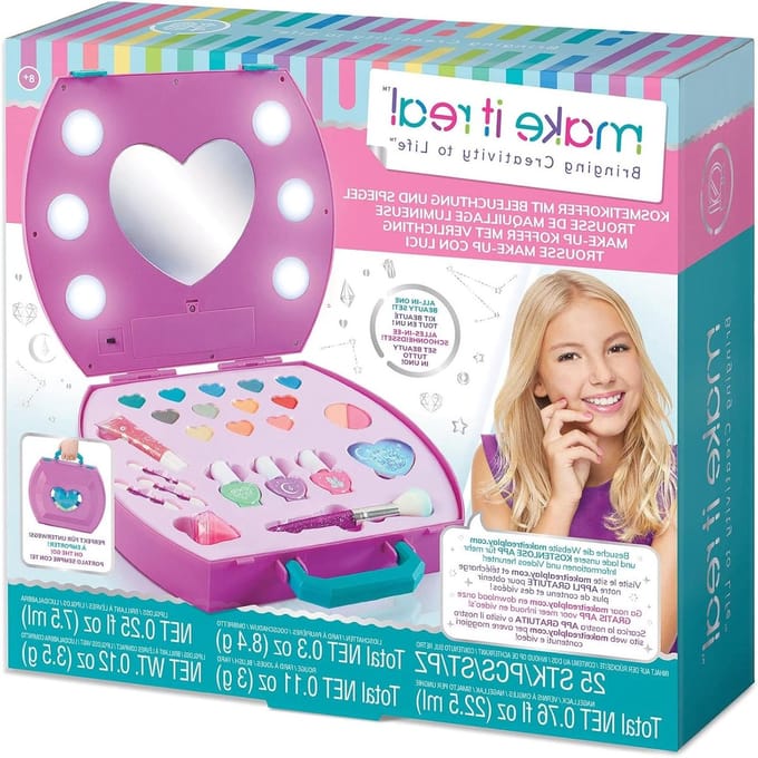 Make-up Koffer Kinderen - Kinder Make-up Set - Feestjes Versieren - Met Verlichte Spiegel