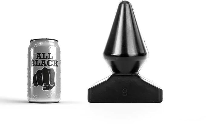 All Black - Extreme Anaal Plug - 18.5 x 9 cm - Zwart