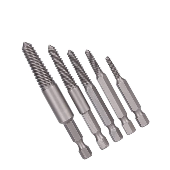 5 stuks Gebroken Schroefverwijderaar Zeskantschacht Fijne Tanden Beschadigde Bouten Verwijdergereedschap Easy Out Kit