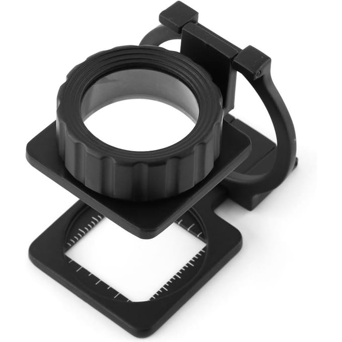 Loupe pliable portable 15X avec support et loupe à lentille pour mesurer l'échelle