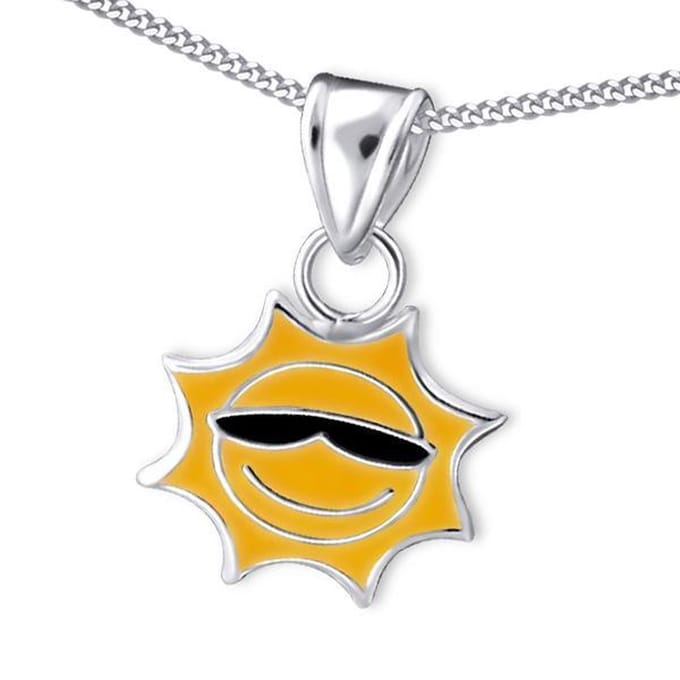 Princess Ketting Aburra - 925 Zilver E-Coating - Zonnetje - 11x9mm - 38cm
