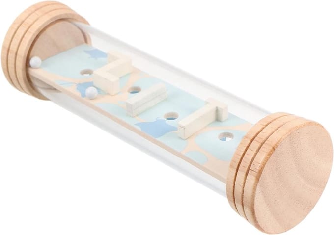 Kinder Regenstok - Sensorisch Speelgoed - Cognitieve Ontwikkeling - Doolhof Geluid - 15.50X4.50X4.50CM - Beige