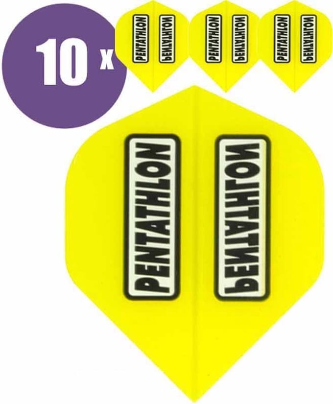 ABC Darts - Dart Flights - Pentathlon Classic Geel - 10 sets (30 stuks)