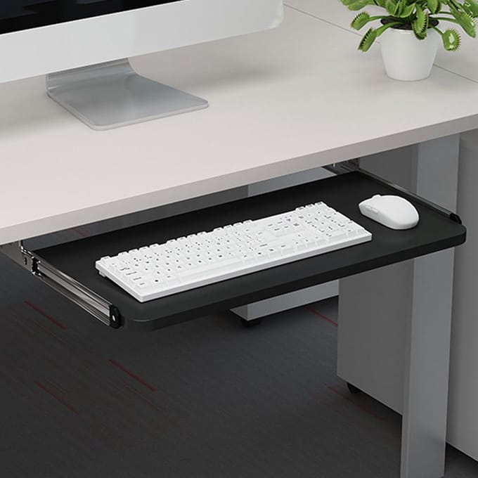Toetsenbord Lade - Schuifplank Bureau - Ruimte Besparen - Ergonomisch Ontwerp - 52-75 cm - Zwart