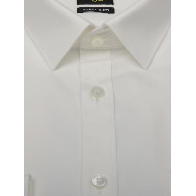 OLYMP No. Six super slim fit overhemd - beige - Strijkvriendelijk - Boordmaat: 37