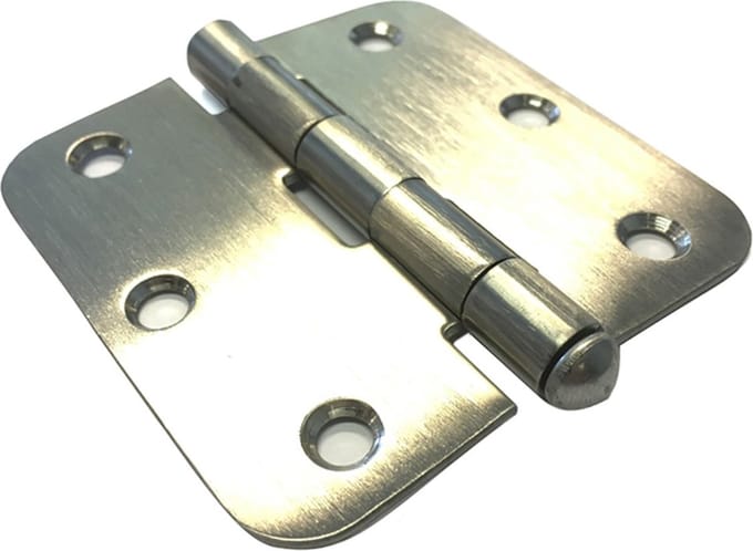 Deurscharnier - Rvs - 76x76 Mm - Met Afgeronde Hoeken