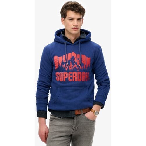 Superdry Mountain Rainbow Hoodie Blauw Grootte: L