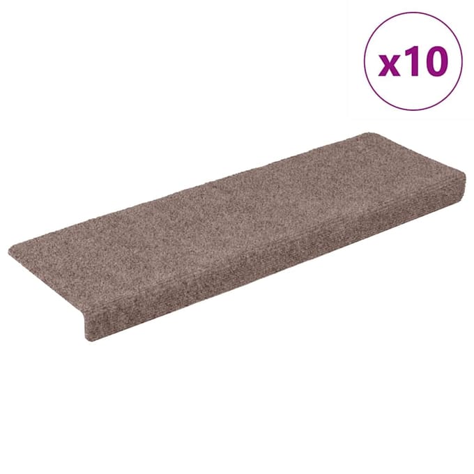 vidaXL - Trapmatten - zelfklevend - 10 - stuks - 65x21x4 - cm - lichtbruin