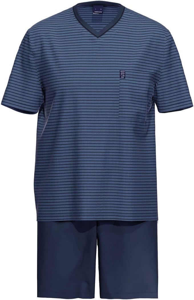 Ammann Schlafanzug Jeans Ringel SA kurz V