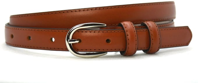 2 cm smalle cognac riem - 100% leder - cognac riem dames - Maat 85 - Totale lengte 100cm