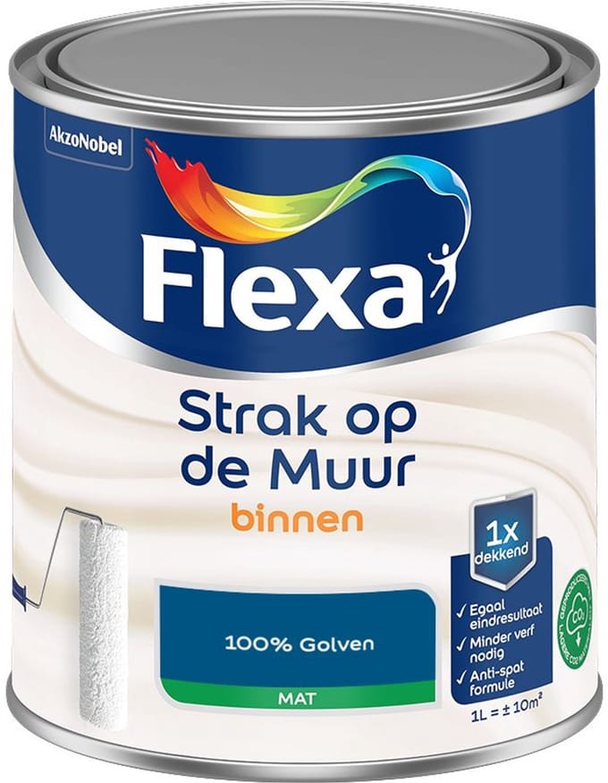 Flexa - Strak Op De Muur Binnen Mat - 100% Golven - Mengverf - 1 L
