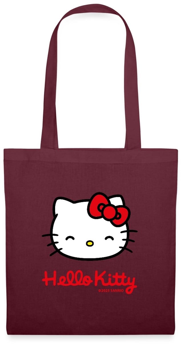 Hello Kitty Lacht Met Hello Kitty-Letters Tas Van Stof Schoudertas