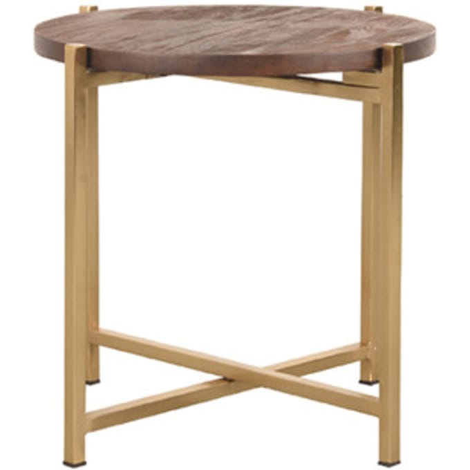 LABEL51 Dox Bijzettafel - Bruin - Hout - 40 cm Goud