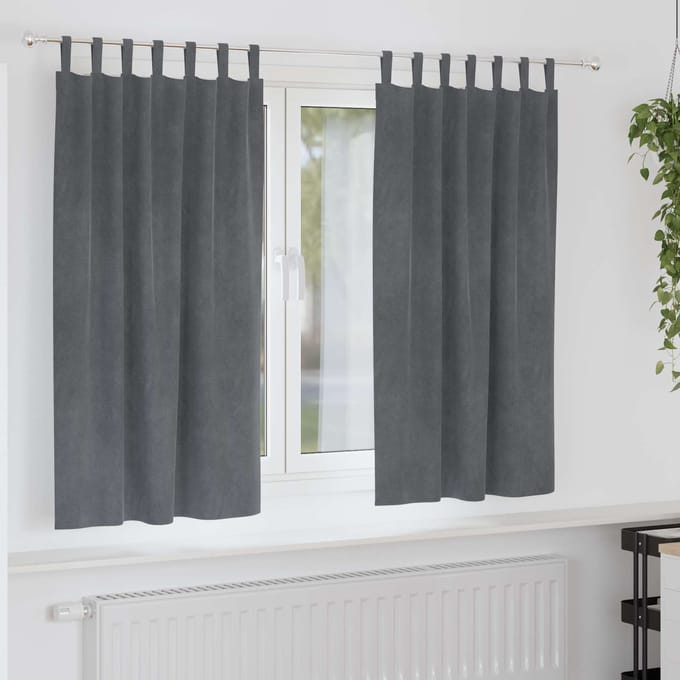 vidaXL - Gordijnen - 2 - st - Lichtgrijs - 140 - x - 175 - cm - fluweel