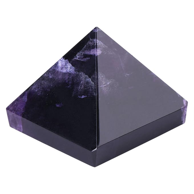 Cristal violet naturel ?Figurines de pyramide en fluorite et améthyste Article de décoration pour la maison black