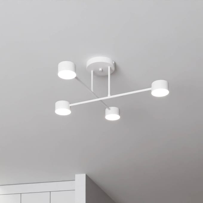 EMIBIG LIGHTING Plafondlamp Modus 4, staal, 4-lamps, GX53, wit
