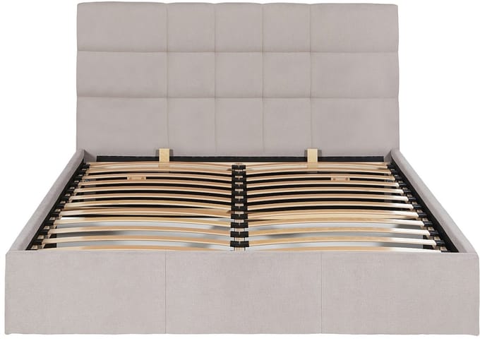 Vente-unique Bed met opbergruimte stof beige 140 x 190 cm
