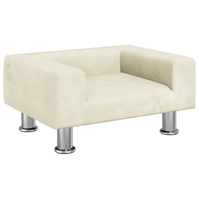 vidaXL Hondenmand 50x40x26,5 cm fluweel crèmekleurig