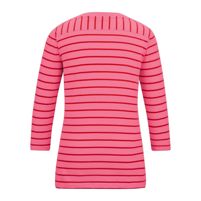 Regatta Dames/Dames Baylette II Gestreept T-shirt (Roze limonade/rood met hoog risico)