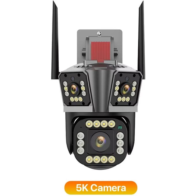 WIFI IP-camera 5K 12MP HD-camera met drie lenzen Buiten 4K Dual Lens Bewegingsdetectie Beveiligingscamera Waterdicht Toezicht 5K Camera