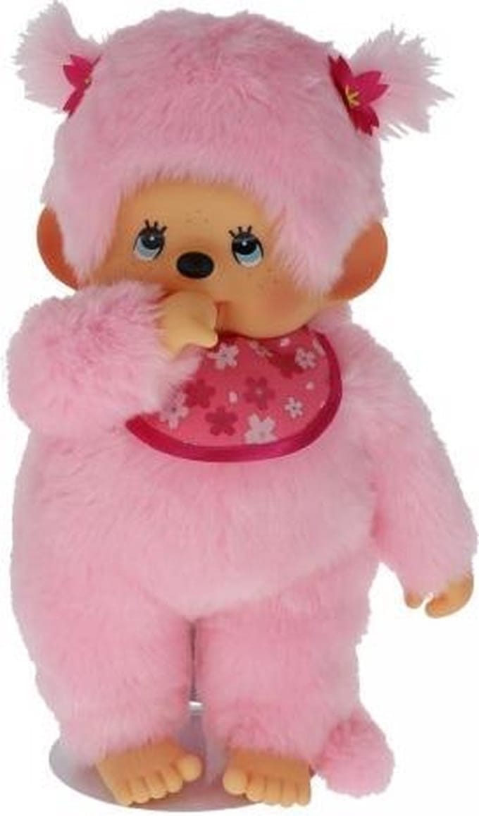Monchhichi Meisje Cherry Blossom - Pluchen vacht - 80 cm