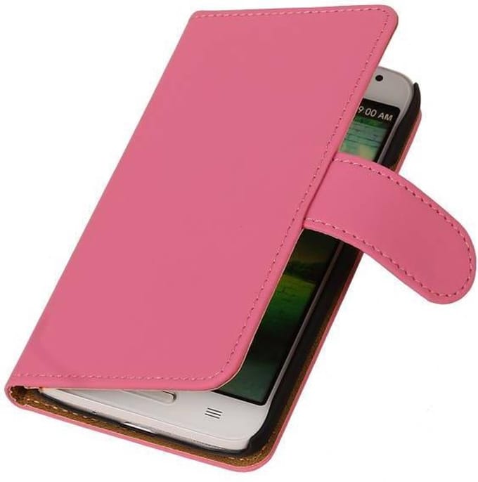 Sony Xperia E3  Book Case Effen Roze Hoesje