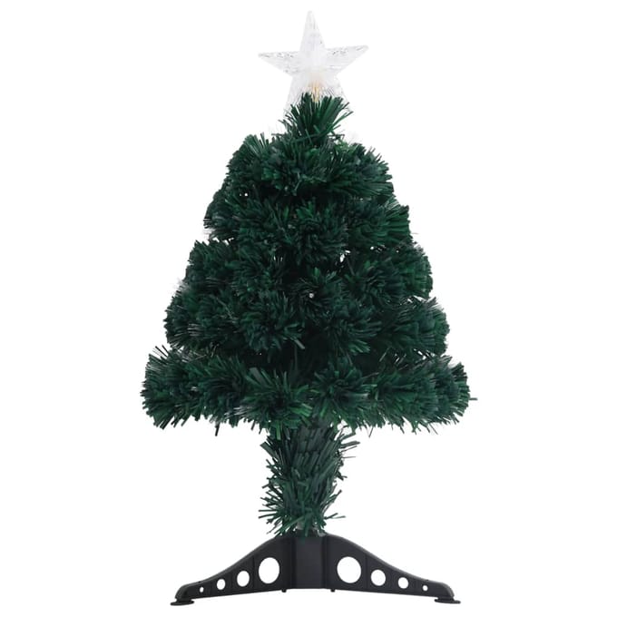 vidaXL - Voorverlichte - kerstboom - met - standaard - en - LED - 64 - cm - glasvezel