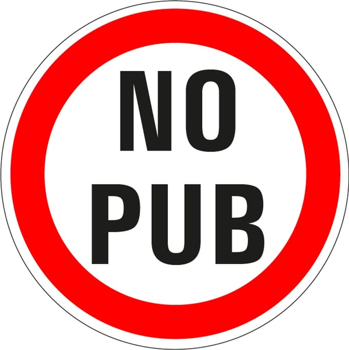 No pub sticker 200 mm