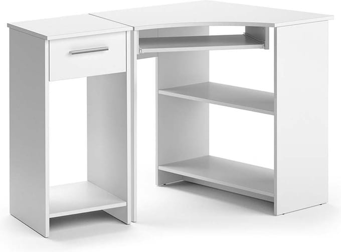 Vicco Odin Hoekbureau – 83 x 76 cm Set met PC-kast Wit