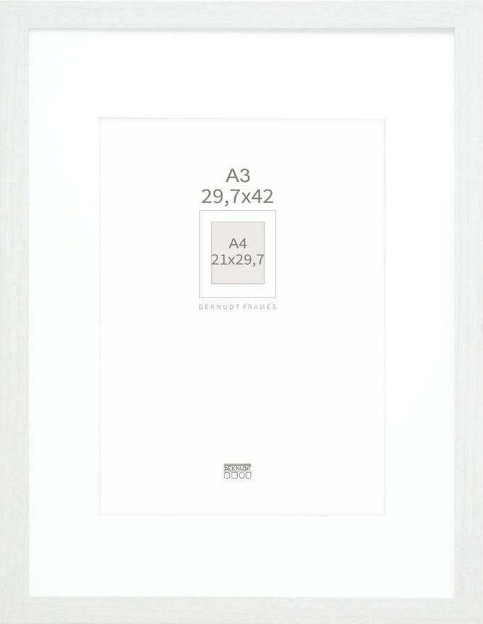 Deknudt Frames fotolijst - wit - passe-partout - 21x29,7 / 29,7x42 cm