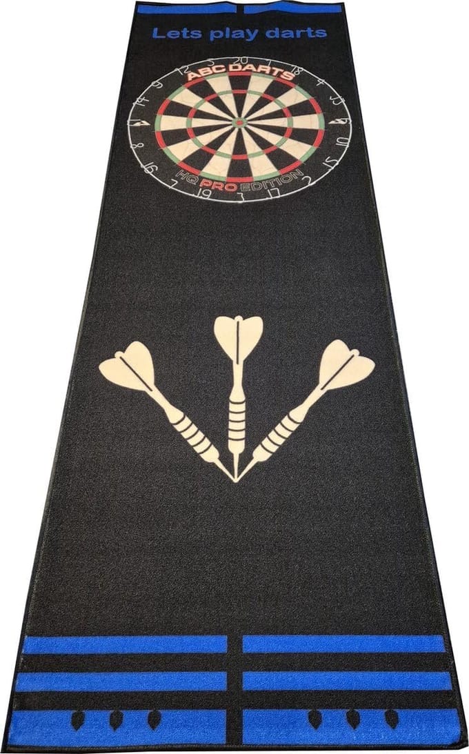 Dartmat Professioneel 241 x 80 cm Antraciet Blauw Met Officiële Afstand