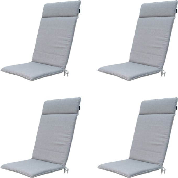 Madison - Tuinstoelkussen Hoge Rug Napels grey - Ca. 120x50 cm - Set van 4