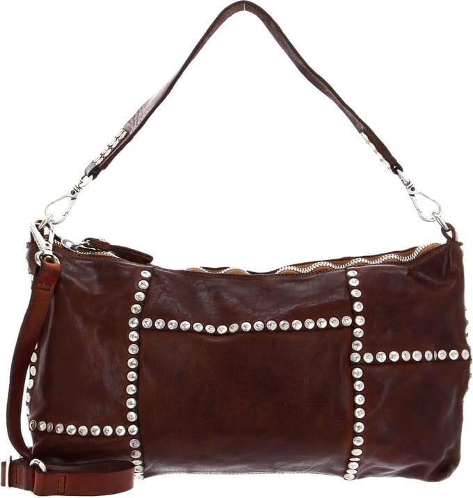 CAMPOMAGGI Leren Schoudertas Horizontal Shoulder Bag Cognac Bruine