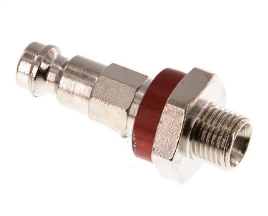 Vernikkeld Messing DN 5 Rood-Coded Luchtkoppeling Insteeknippel G 1/8 inch Buitendraad - CLP5-M-BN-RED-P-CD-018
