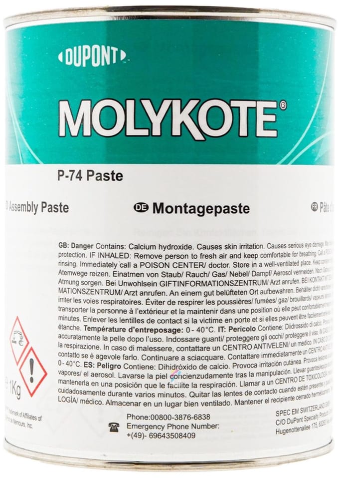 MOLYKOTE P74 Montagepasta 1kg - Metaalvrije Anti Seize Pasta