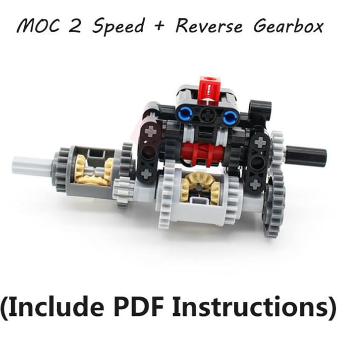 MOC High-tech Multi-speed Motor Versnellingsbak Set Bouwstenen Bakstenen Compatibel met Motor PF Doe-het-zelf Speelgoed black