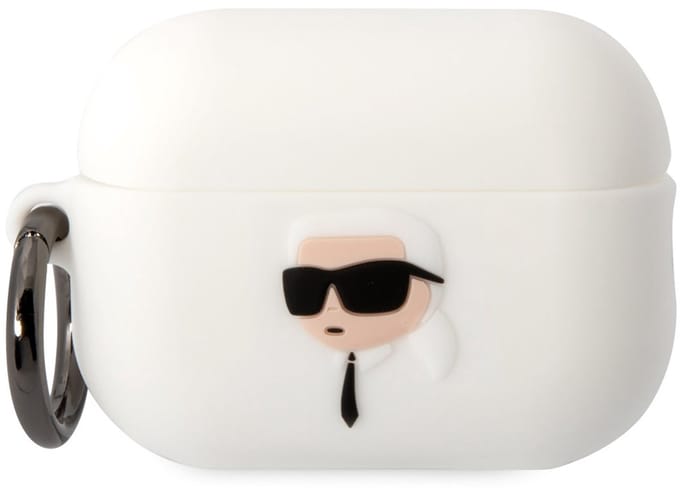 Karl Lagerfeld KLAP2RUNIKH AirPods Pro 2 cover white/white Silicone Karl Head 3D