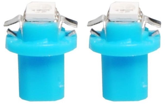 B8.5d auto lamp 2 stuks blauw | LED dashboardverlichting - klokken - schakelaars | 12V DC