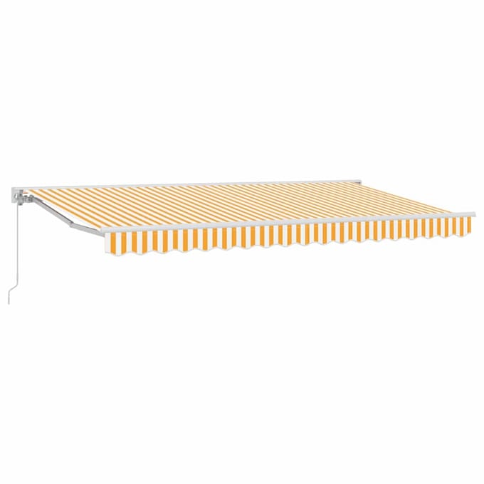 vidaXL Zijde Frame Geel en Wit 400 x 200 cm Polyester met PU-coating