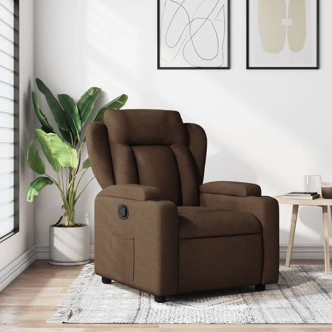 vidaXL - Fauteuil - verstelbaar - stof - bruin